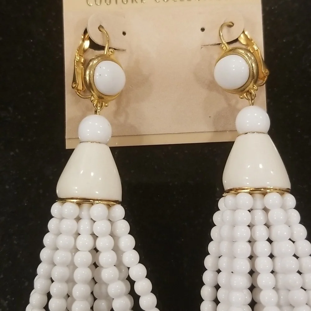 💕KENNETH JAY LANE💕 White Tassel Earrings ~ White NWT